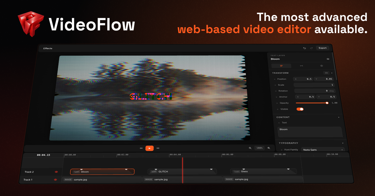 Videoflow Picture The most advanced web-based video editor — VideoFlow
