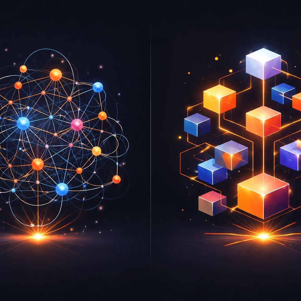 A comparison of complex code structures vs clean VideoJSON Comparing React trees to VideoJSON