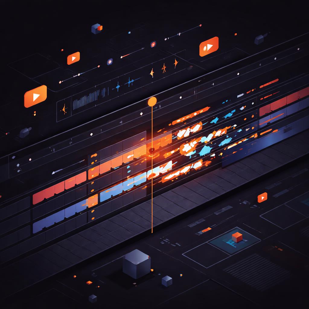 A video timeline showing glitch effects