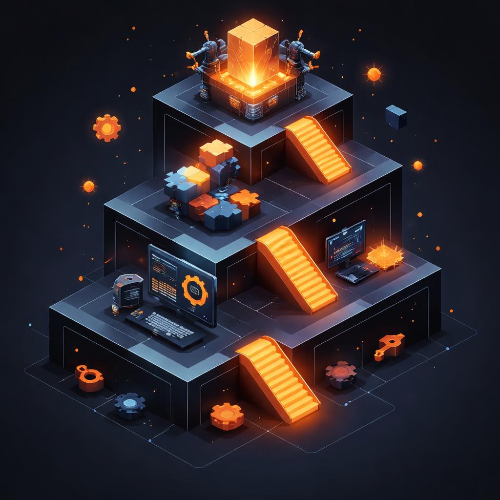 An isometric view of the VideoFlow escalation ladder for NLE export
