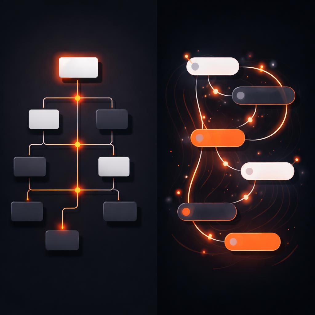 Comparing rigid component-based video to flexible JSON-based pipelines Comparison of rigid vs flexible video structures