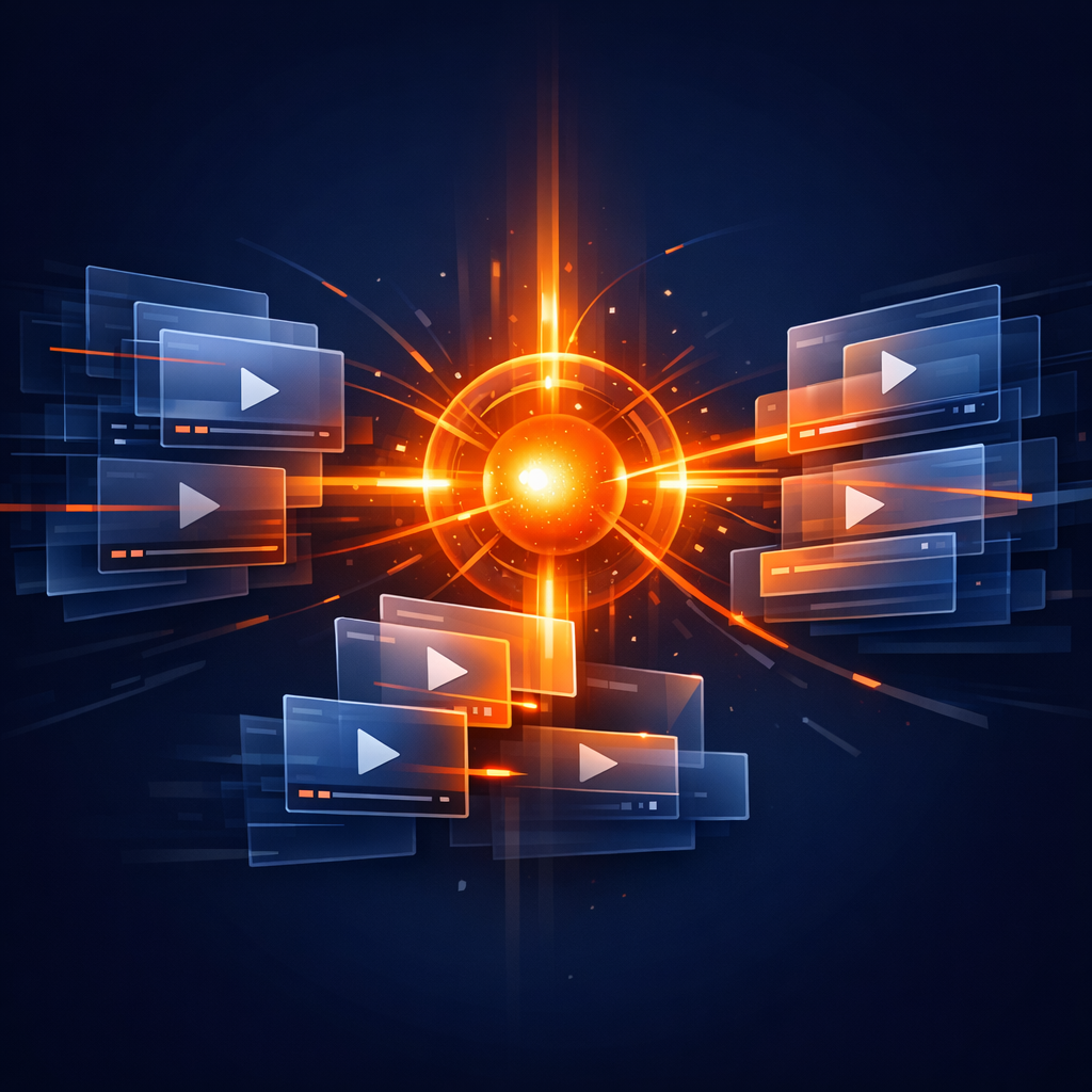 Visual representation of multiple video layers being dynamically controlled by data Layer Stacks Visualization