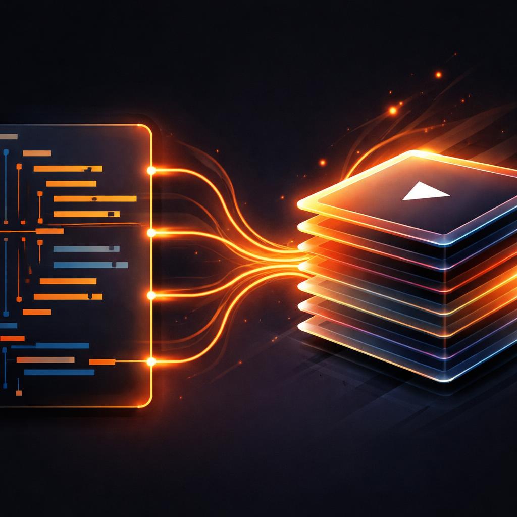 VideoJSON Architecture The VideoJSON architecture connecting a code tree to video frames