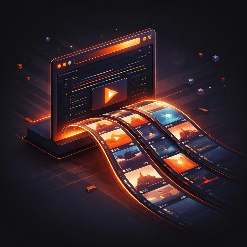 Headless video rendering with VideoFlow A technical illustration of a headless browser rendering video frames