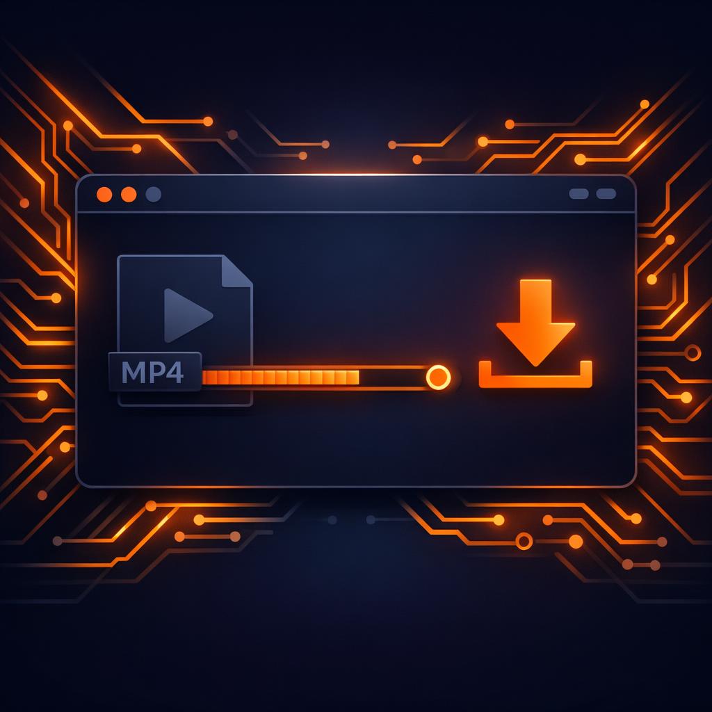 Browser-side MP4 export with VideoFlow A stylised browser window showing a video export progress bar.