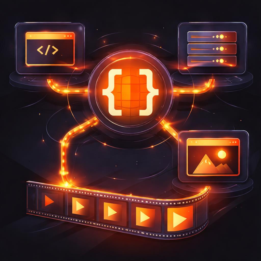The VideoFlow rendering pipeline: from JSON to MP4 VideoFlow Pipeline Illustration