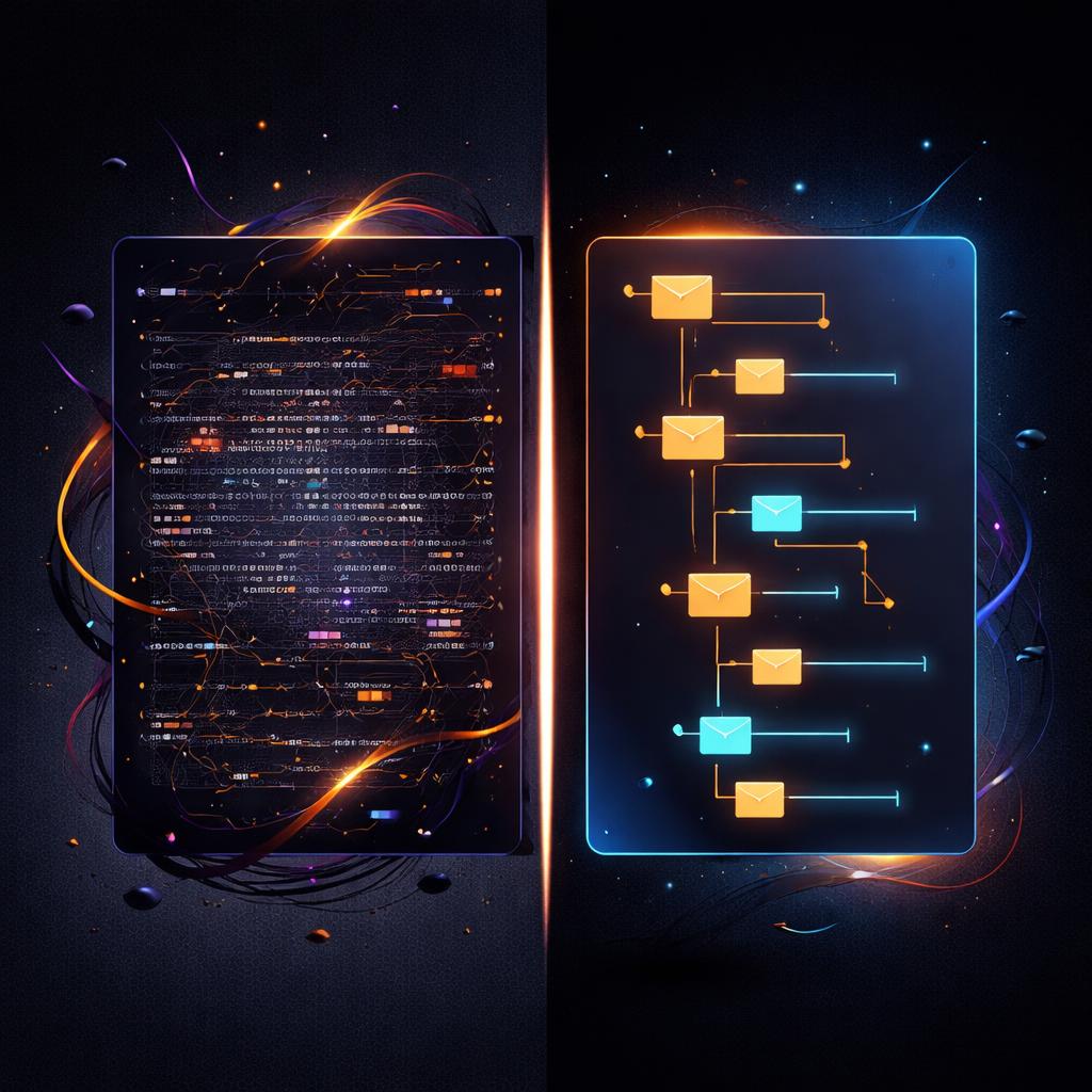 A comparison of messy binary data vs clean, structured VideoJSON. JSON vs Binary